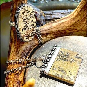 Artisan Handcrafted Sterling 925 Gifts German Dendritic Fossil Jewelry